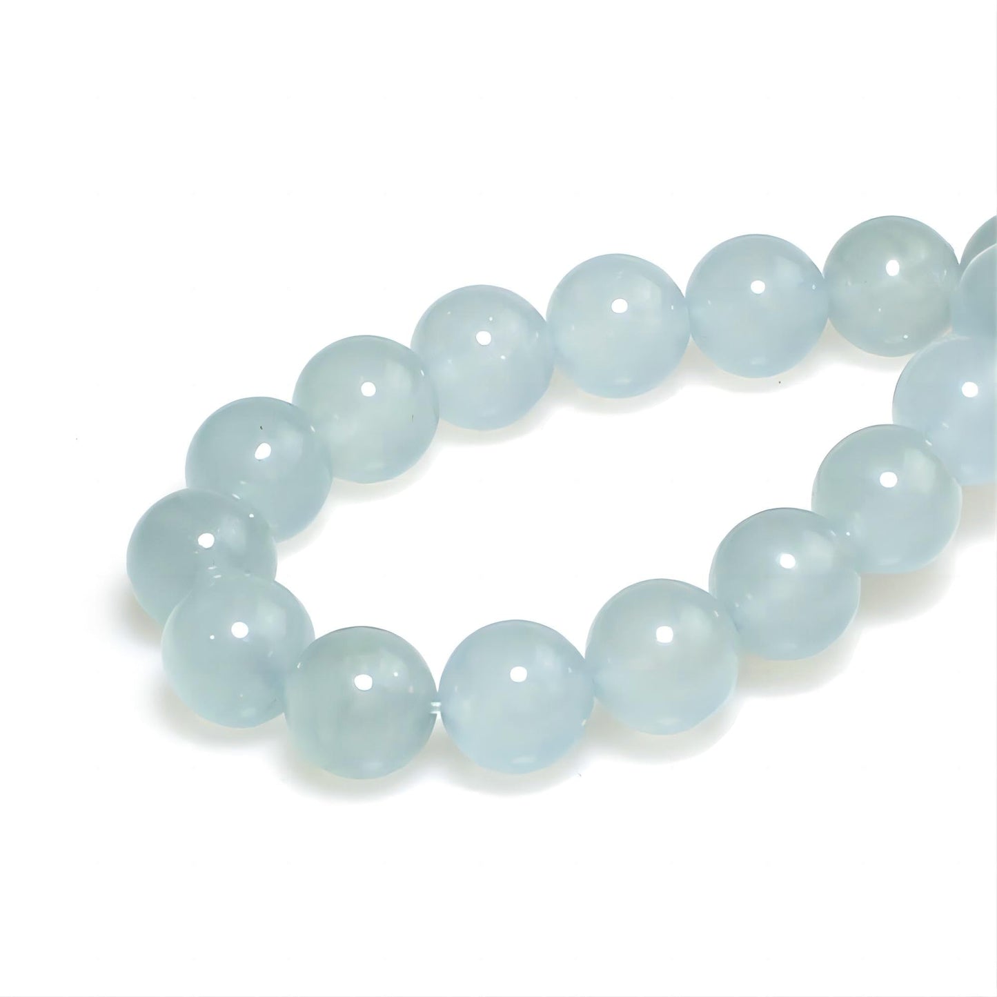 MJDCB Stone Beads 8mm 43pcs Round Grey Blue Jade Loose Gemstone Bead Charms for Jewelry Making Bracelet Necklace Earring Pendant