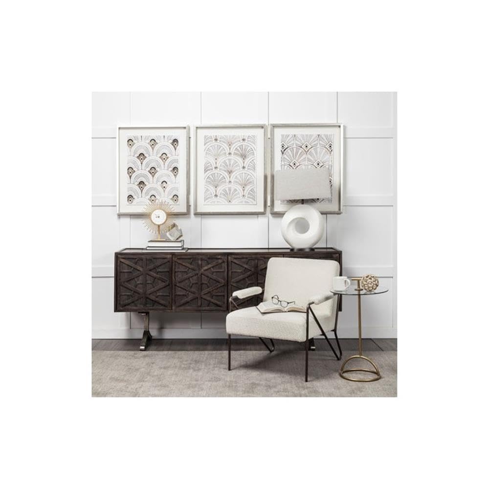 Pemberly Row Modern Clear Glass Sculpture, 5" L x 5" W x 6" H, Optical Glass with Gold Metal Base, Compact Accent Piece for Shelves, Desks or Centerpieces, Elegant Contemporary Home Decor