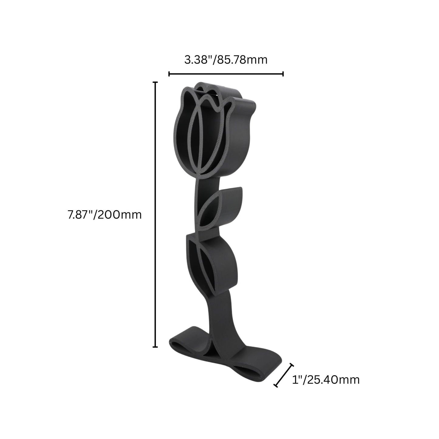 Nexus Box Rose Sculpture â€“ Minimalist Decorative Figurine for Home, Shelf, and Gift Use | Freestanding Collectible Accent for All Occasions (Rose Bud Matte Black)
