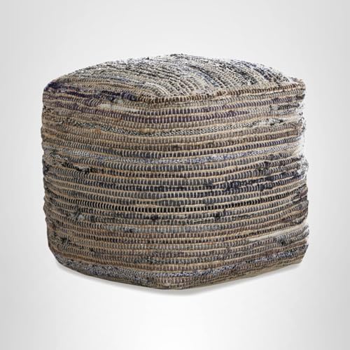 Signature Design by Ashley Absalom Hemp Pouf, 16 x 16 Inches, Multicolored