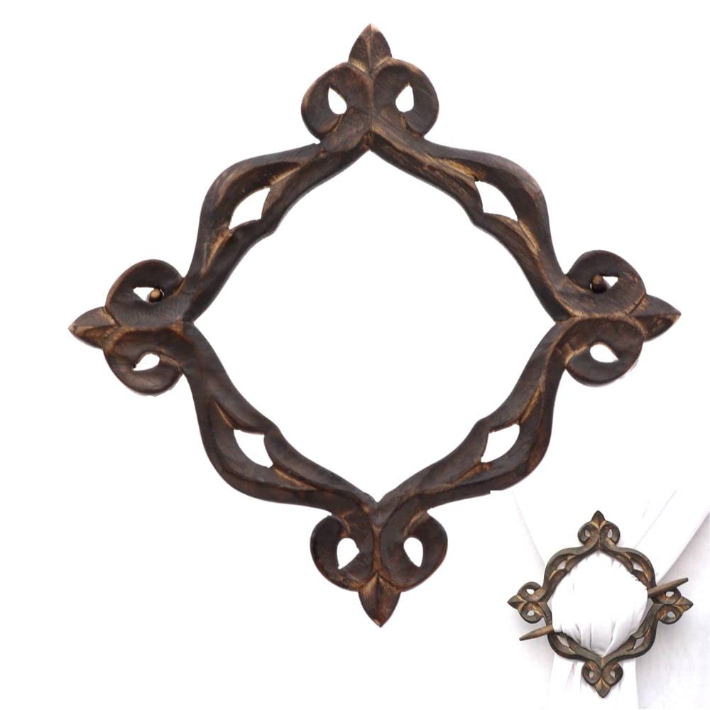 Beautiful Curtain Tiebacks, Antique Wooden Curtain Hook, Handmade Rustic Decorative Curtain Holdbacks, Modern Drapery Tiebacks, Decorative Window Curtain Tie