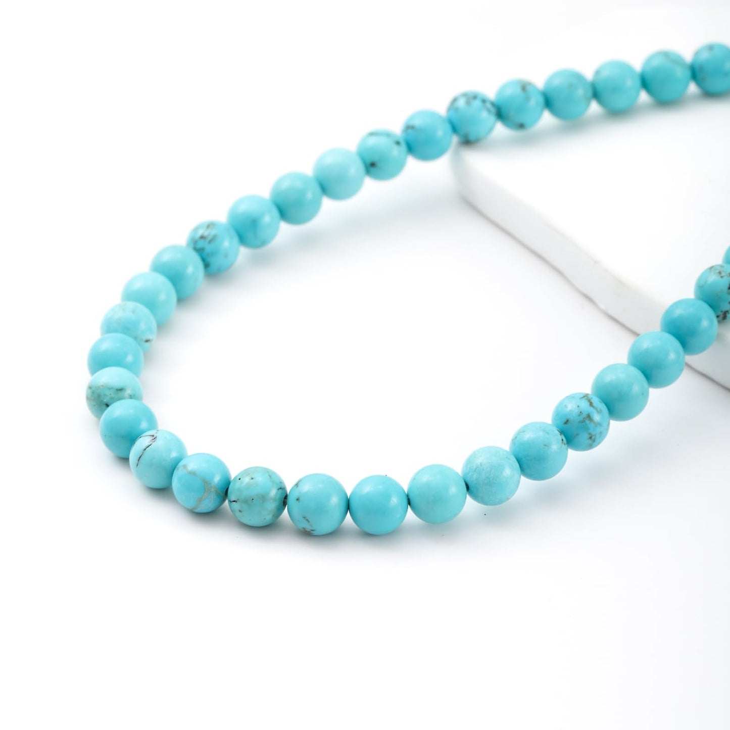 8mm 45pcs DIY Natural Turquoise Stone Beads Round Healing Crystal Gemstone Loose Beads for Jewelry Making Handmade Bracelet Necklace