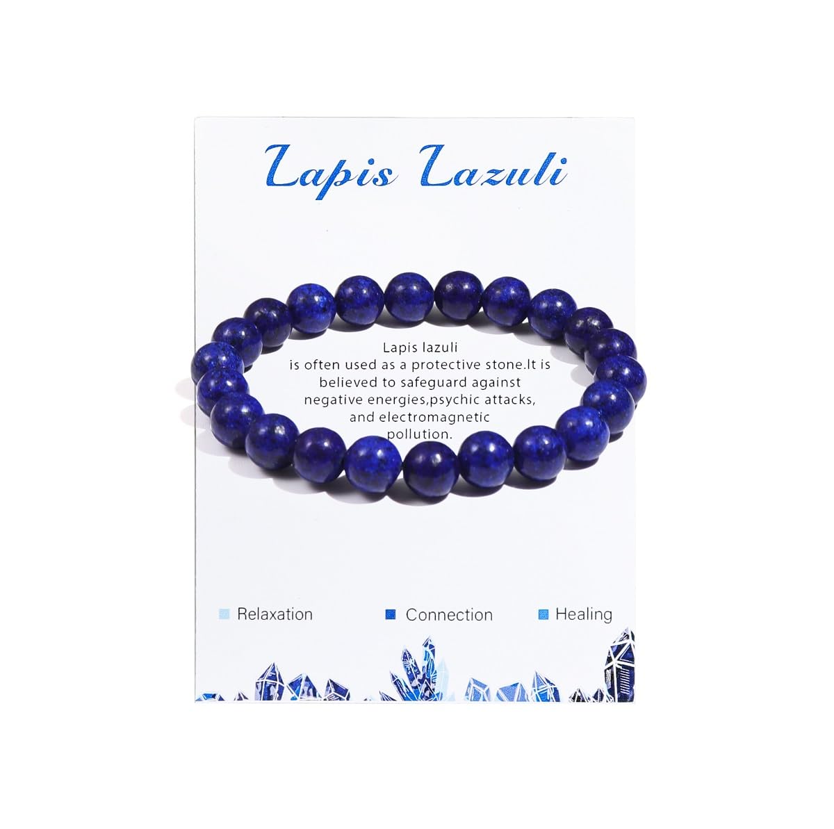 COLORFUL BLING Natural Stone Healing Bracelet Crystal Stress Relief Anxiety Yoga Bracelet Handmade Healing Beads Bracelet Birthday Love Gifts for Women Men-Lapis Lazuli
