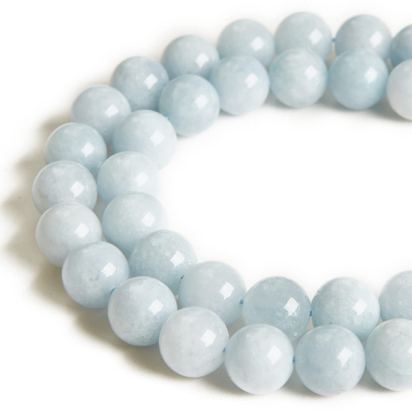 100pcs 8mm Aquamarine Beads Natural Gemstone Beads Round Loose Beads for Jewelry Making