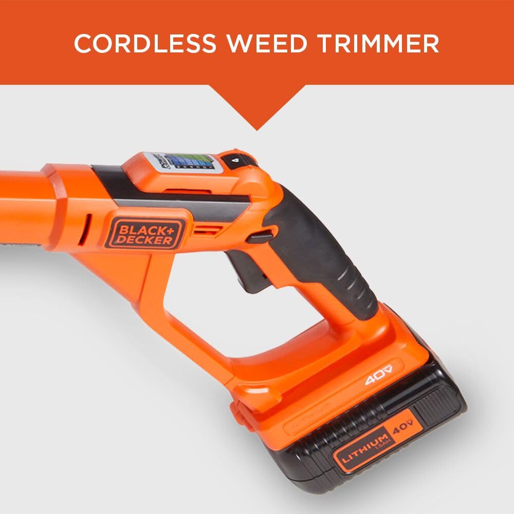 BLACK+DECKER 40V MAX String Trimmer and Lawn Edger, 13 Inch Weed Eater, Far Reach, Battery and Charger Not Included (LST136B)