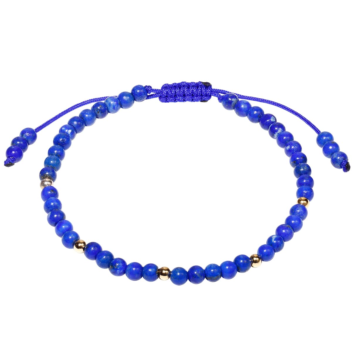 Jewever Gemstone Bracelet for Women Crystals and Healing Stones Beaded Stone Chakra Bracelets Healing Energy Crystal Jewelry Gifts Adjustable 4mm (Lapis Lazuli)
