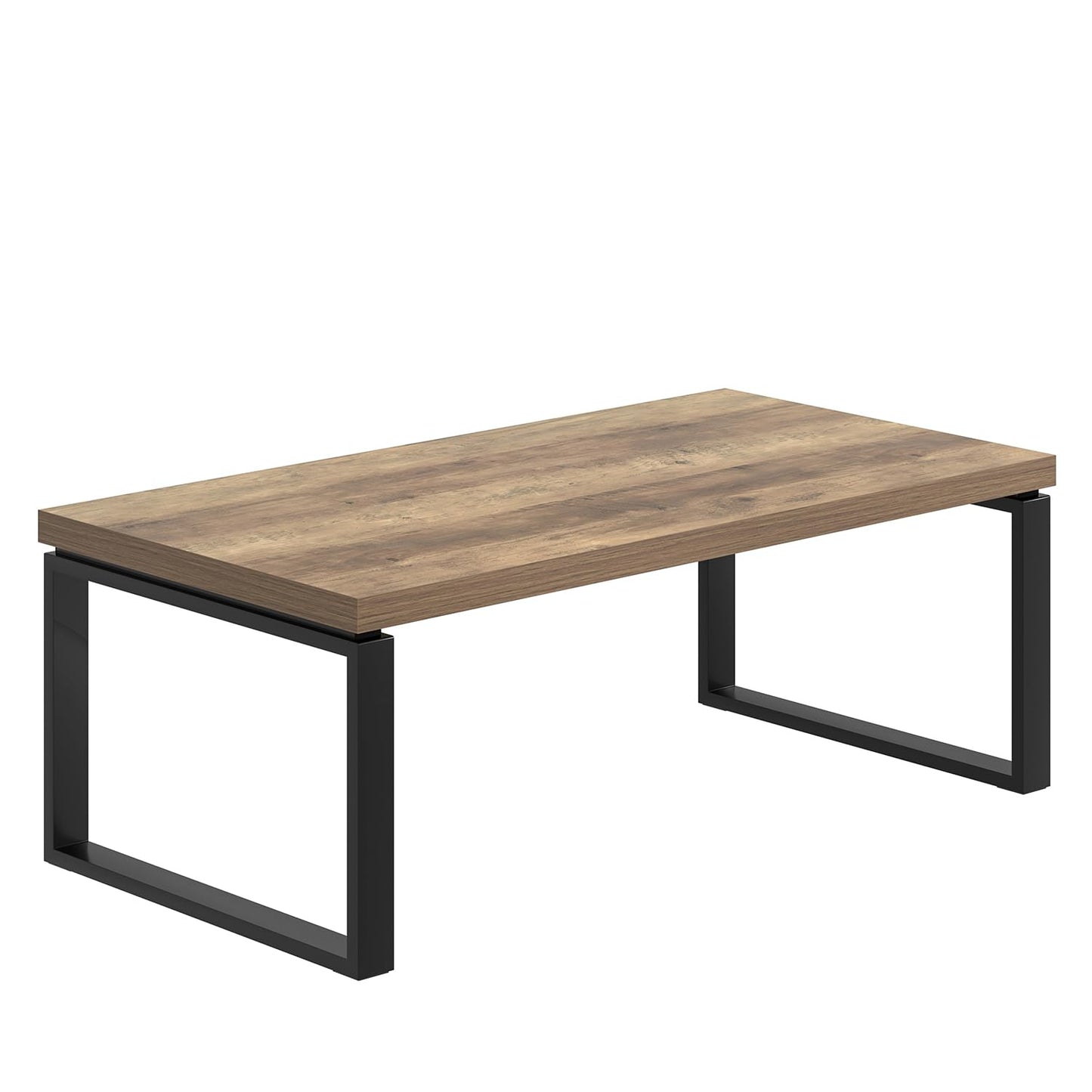 EXCEFUR Coffee Table, Modern Wood and Metal Living Room Table, Industrial Rectangle Center Table for Home Office, Rustic Oak, 47 Inch