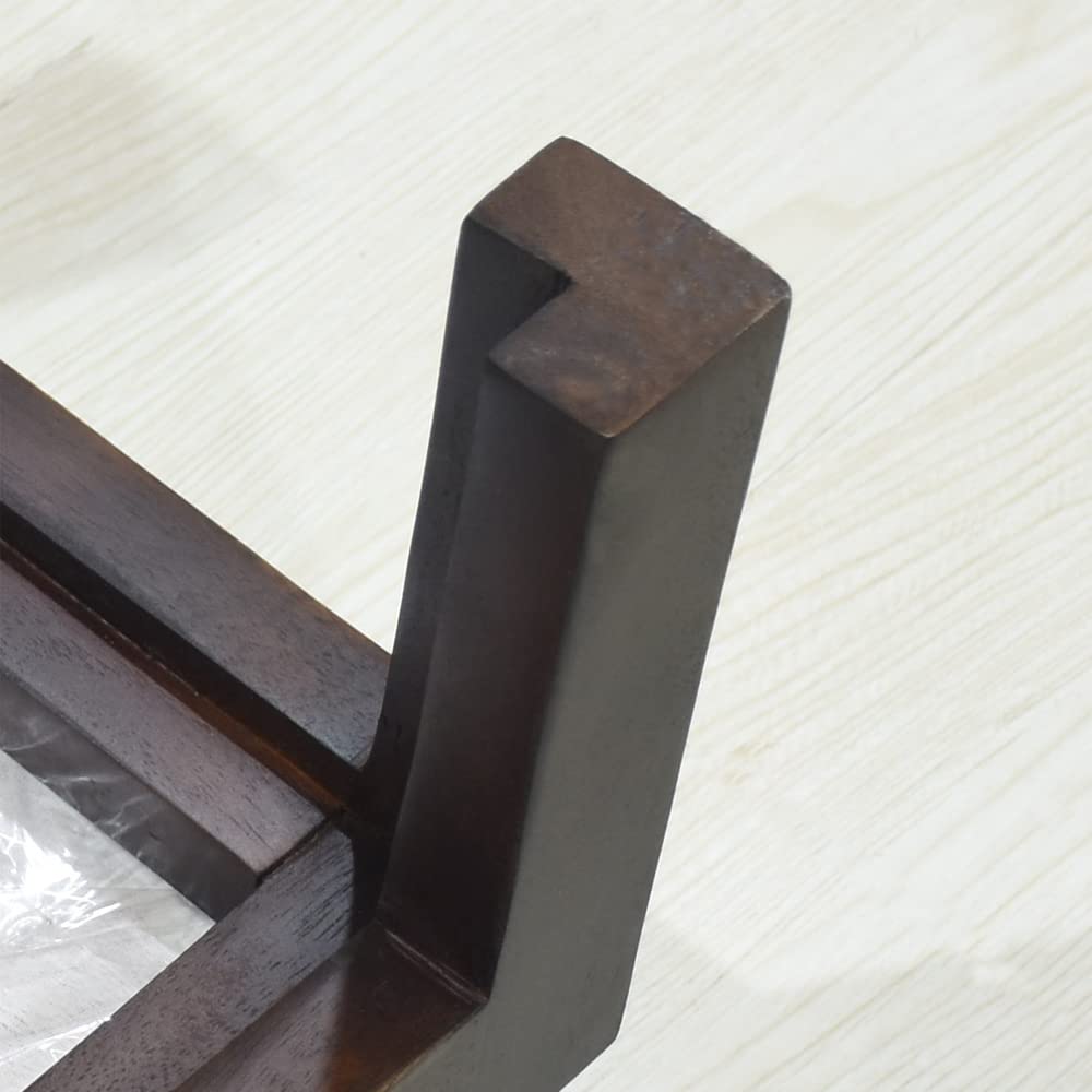 BBH Home's Handmade Light Walnut Rectangular Shaped Mango Wood Stool 14x14x9 Inch AMBBRSST0007