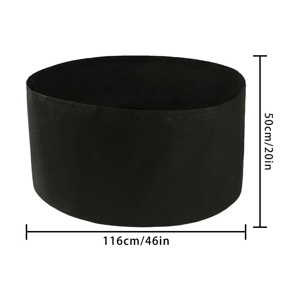 belupai 150 Gallon Round Fabric Planter, 46x20in Plant Grow Bag Felt Planting Container for Flowers Vegetables Fruits, Black Fabric Raised Garden Planting Bed for Gardening Outdoor(Black)