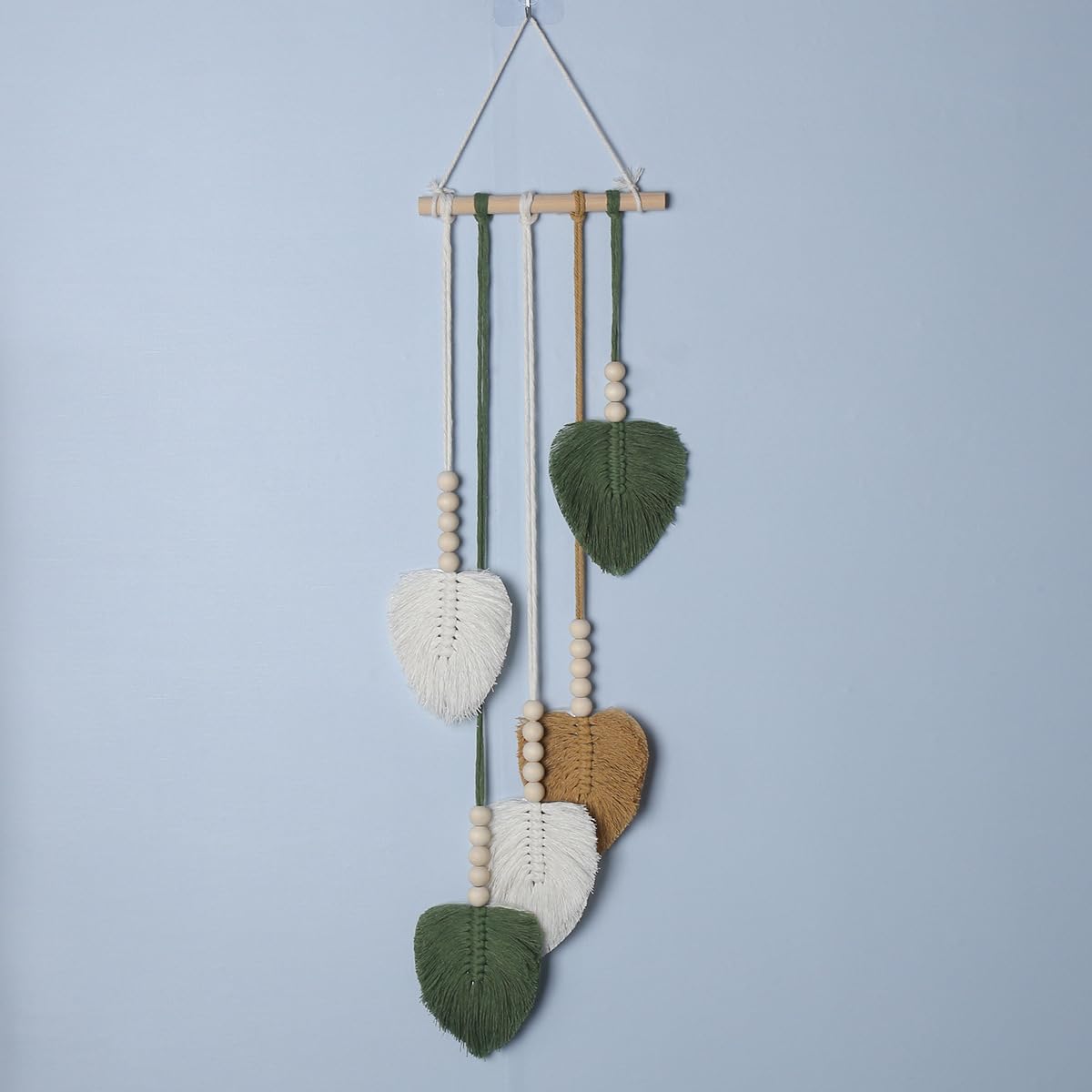 Shopdp handmade Woven Leaves Wall Hanging Decor, Macrame Hanging Tapestry for Apartment Bedroom Living Room Decoration