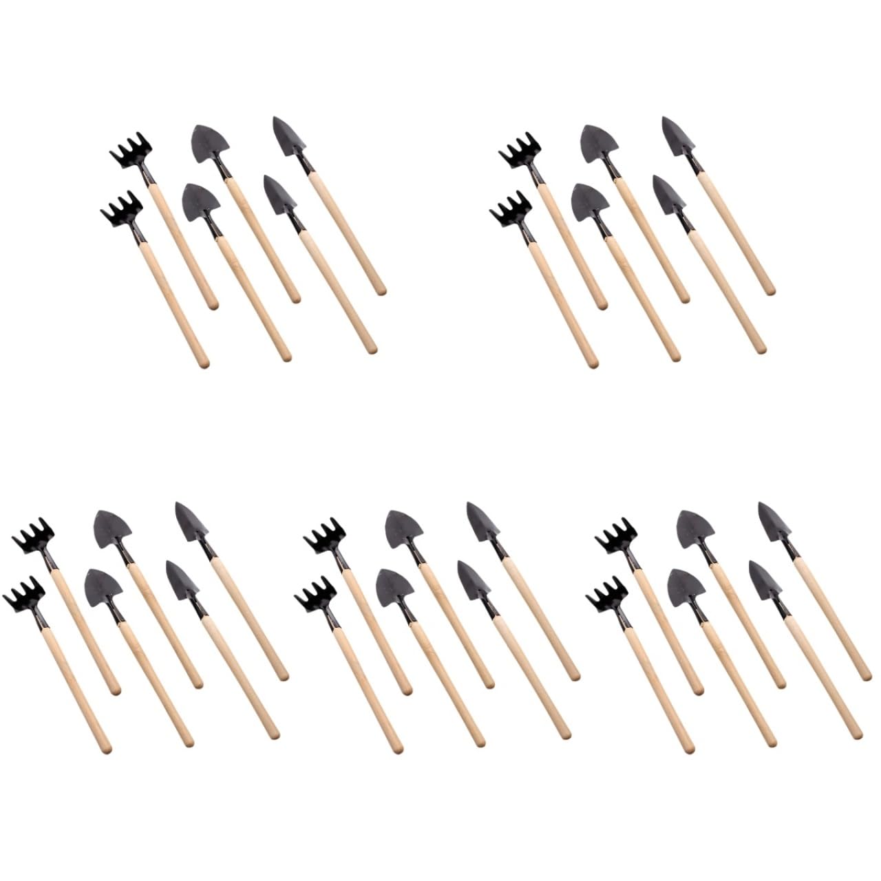 Sosoport 10 Sets Mini Tool Shovel Indoor Plant Gardening Tools Wooden Handle Weeding Trowel Digging Trowel for Flower Soil Planting Succulent