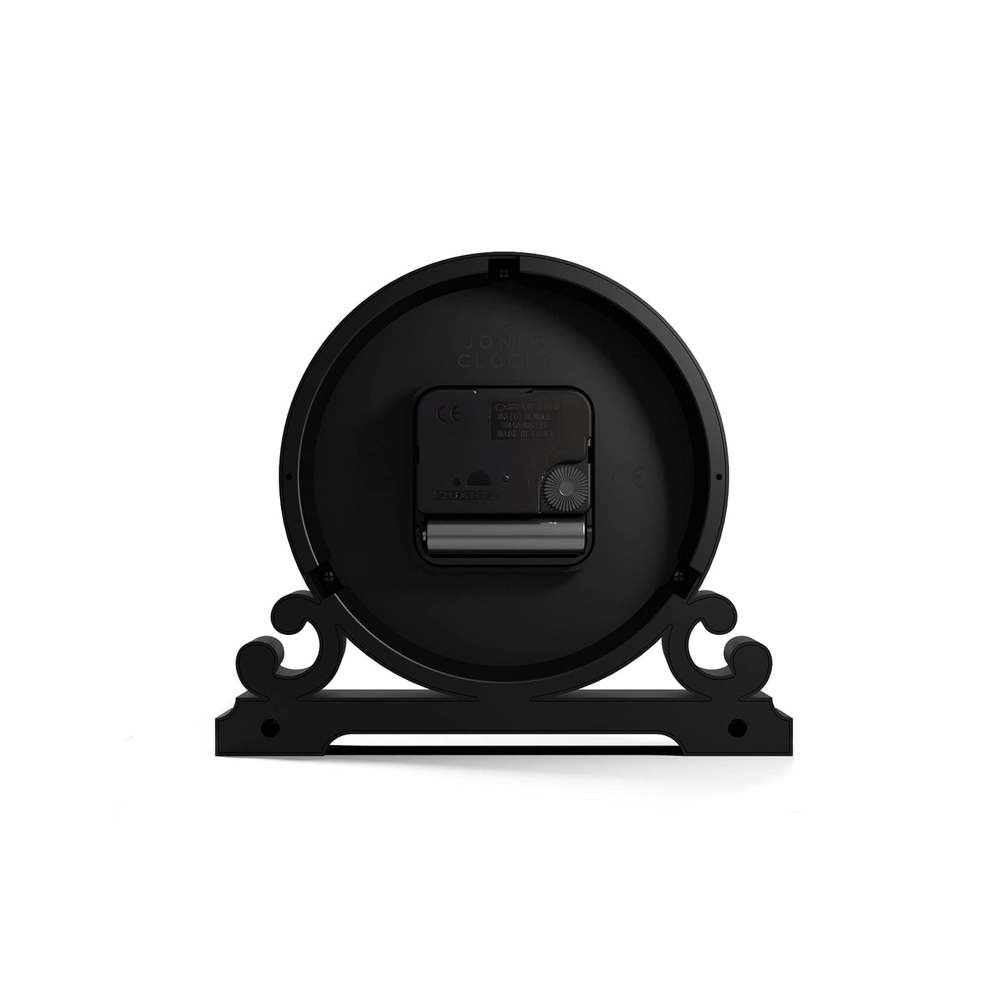 JONES CLOCKS® Saloon Mantel Clock | Small Traditional Double Scroll Design | Green | Contemporary Classic Style for Desk, Table, Shelf or Bedside