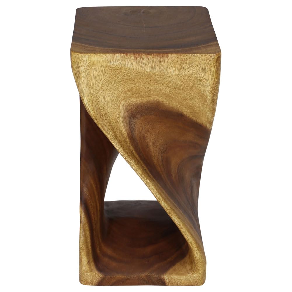 Haussmann® Original Wood Twist Stool 12 X 12 X 23 in High Oak Oil