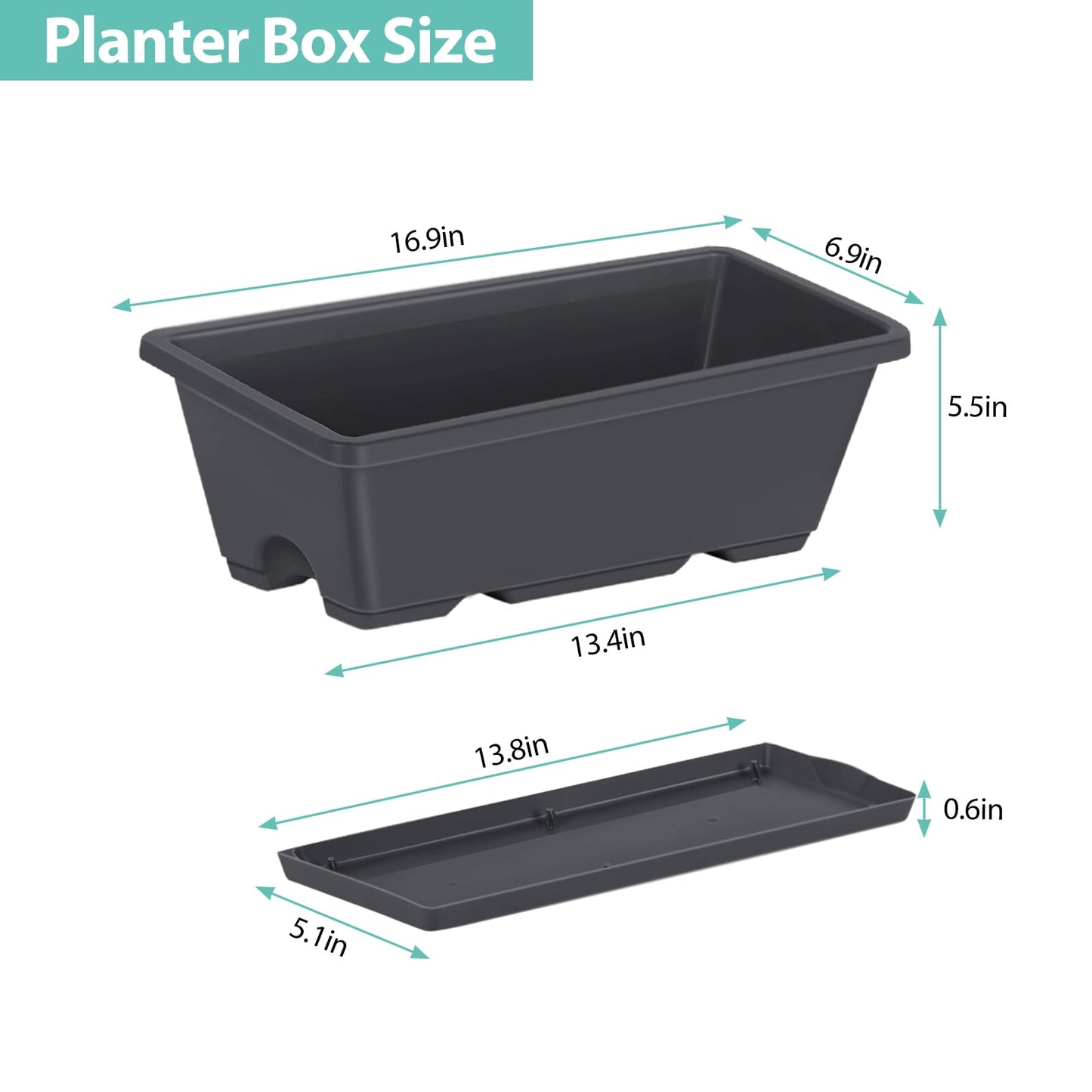 YBING Raised Garden Bed with Wheels Outdoor Elevated Planter Box Stand 6 Pocket Raised Flower Bed with Legs and Storage Shelf Herb Garden Planter for Patio 30" Tall, Dark Grey