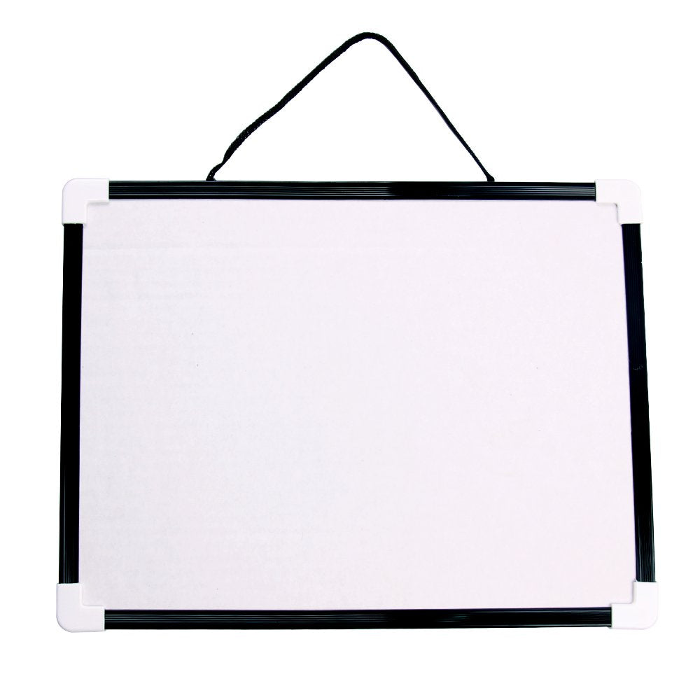 VIZ-PRO Magnetic Dry Erase Board, Small Hanging Board/Writing Whiteboard, Black Plastic Frame,12" x 8"