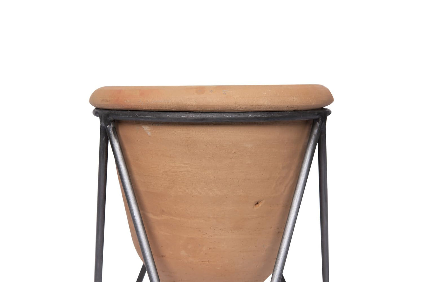 Creative Co-Op Terracotta Pot with Metal Stand