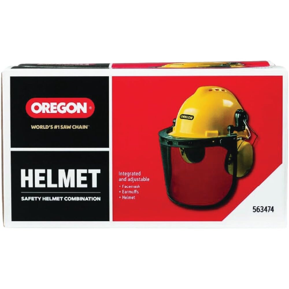 Oregon Chainsaw Safety Protective Helmet with Visor Combo Set, Yellow