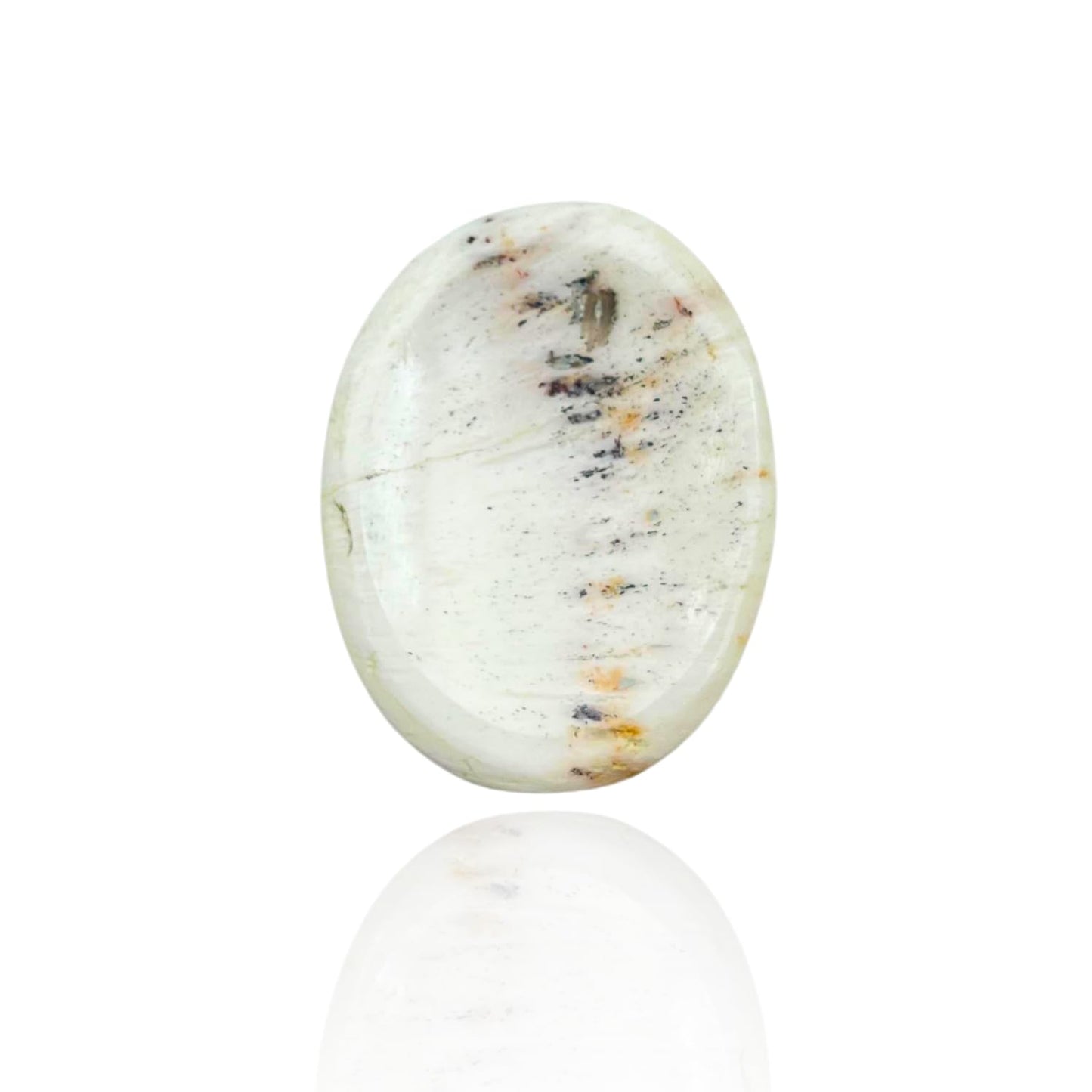 GEMSCITE Scolecite Thumb Worry Stones Metaphysical Gemstone Crystal Healing Reiki Men Women Gift Feng Shui Positive Energy Love Wellness Palm Stones Wicca Powerful