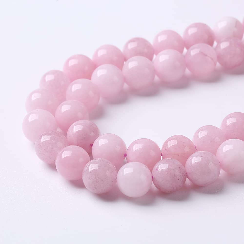 37pcs 10mm Natural Purple Kunzite Jade Stone Beads Round Loose Stone Beads for Jewelry Making DIY Bracelet Necklace Earrings 15" (Purple Kunzite, 10mm)