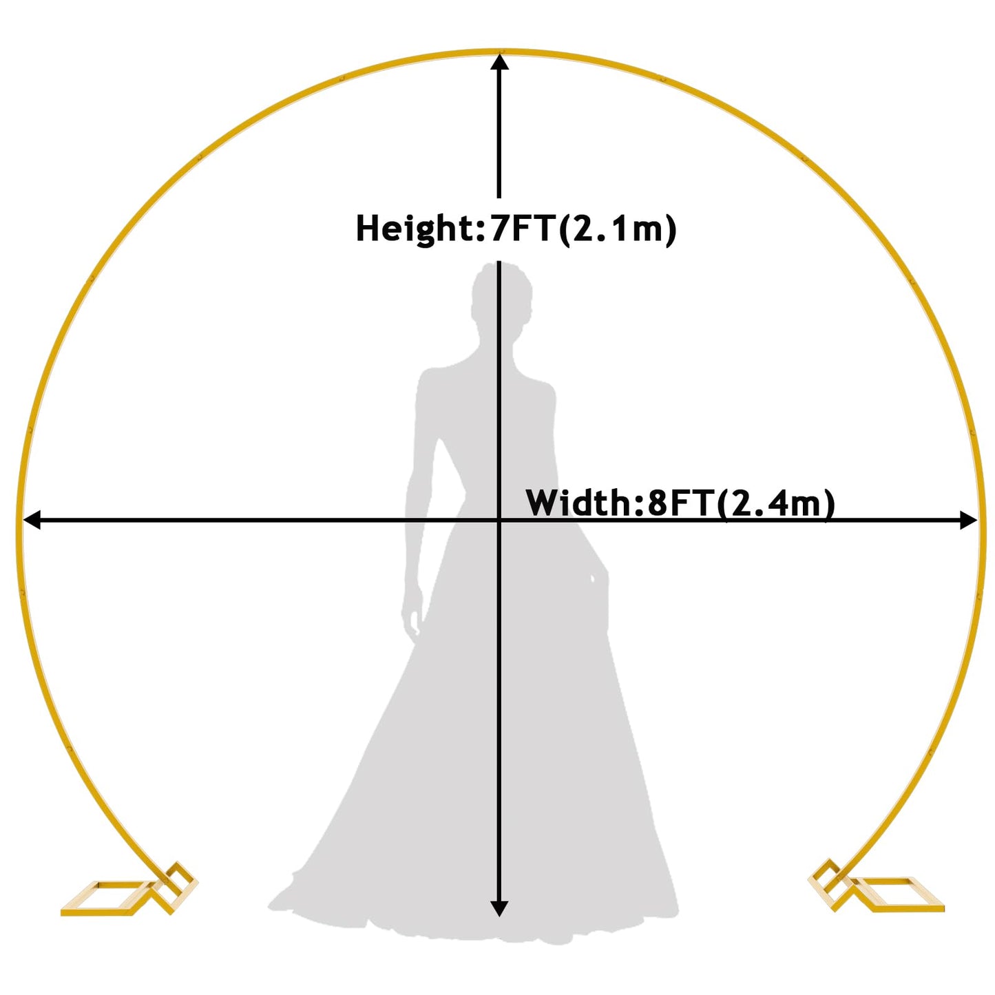 Wokceer Round Backdrop Stand 8FT Gold Wedding Arch Metal Circle Balloon Arch Stand for Birthday Party Wedding Bridal Shower Anniversary Ceremony