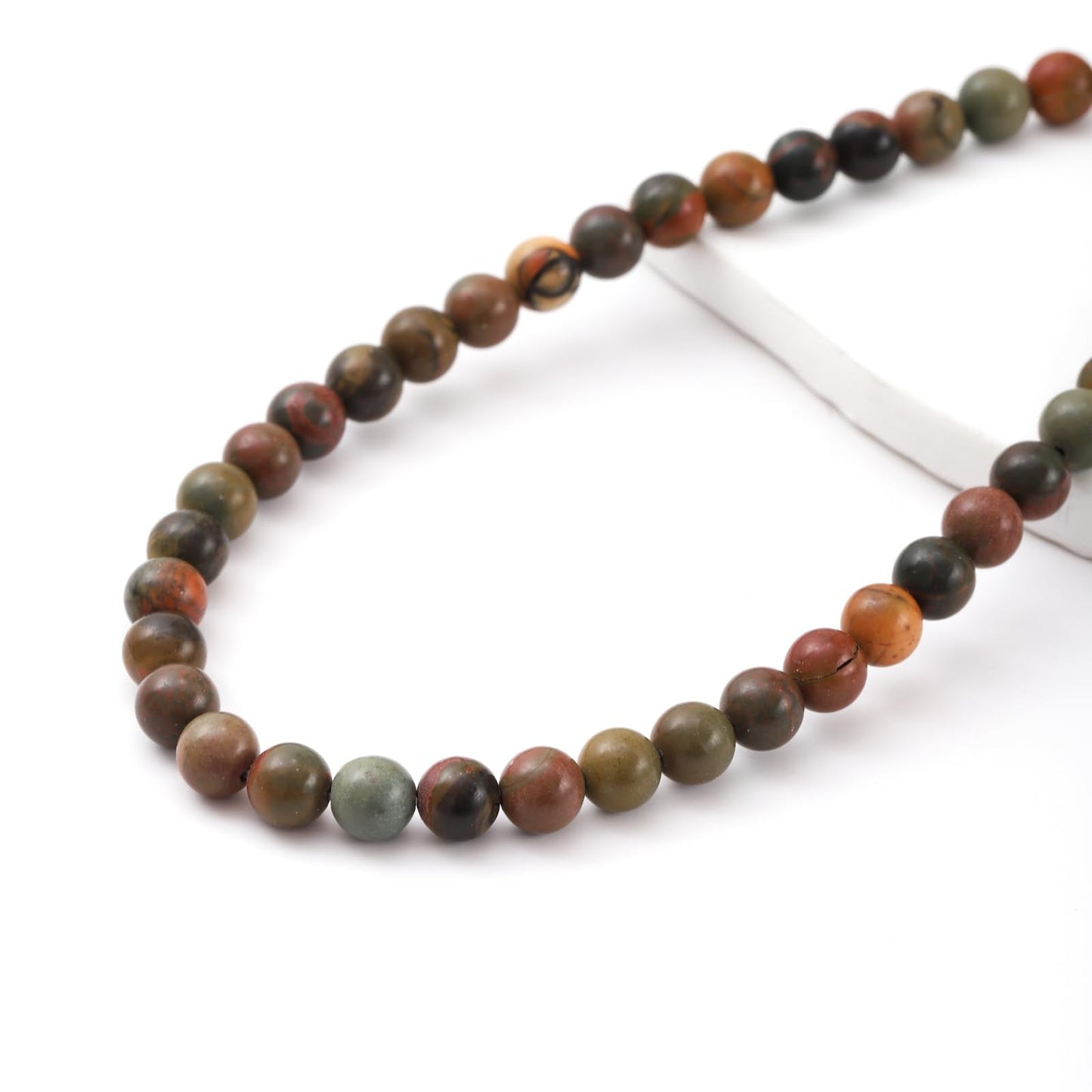 10mm 38pcs DIY Natural Picasso Stone Beads Round Healing Crystal Gemstone Loose Beads for Jewelry Making Handmade Bracelet Necklace