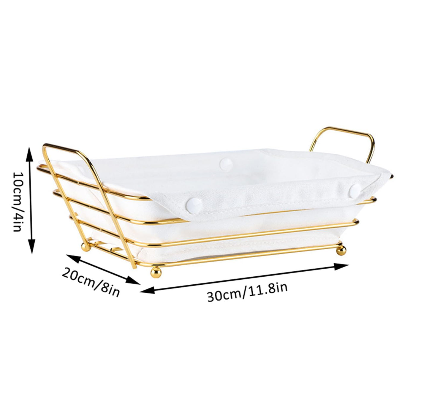Gold Baskets for Bread Serving, Parties Gold Wire Basket for Fruit Vegetables Bread (2)