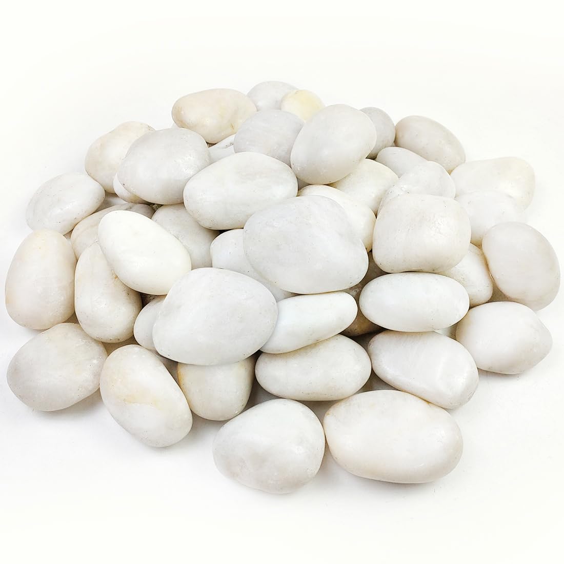 YISZM 20lbs Large River Rocks for Landscaping, 3-4" White Pebbles for Garden Design, Hand-Picked Smooth Stones for Fish Tank, Flower Pots, Indoor Water Fountains, Pathways, Backyard