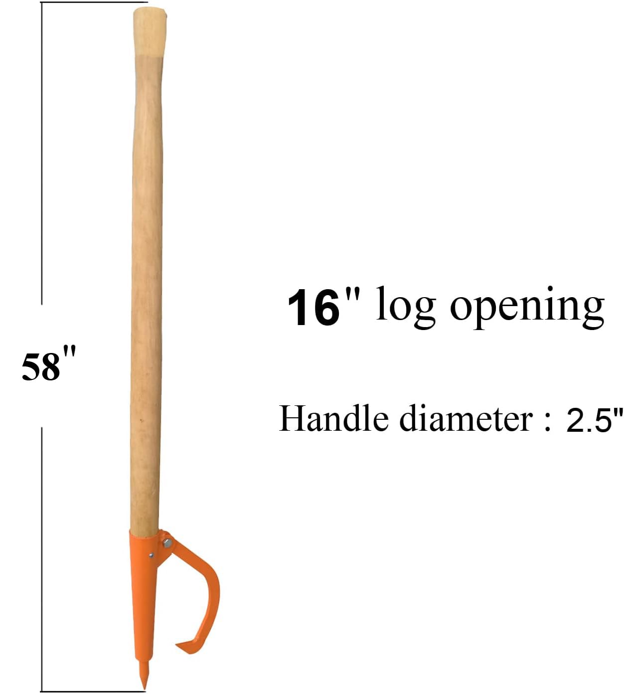 OAOLOWF 58" Log Peavy - Cant Hook - Peavey Point - 58" Heavy Logging Tool Log Roller Tool Hard Wood Handle - Retractable 16 Inch Opening Felling Log Roller Tool