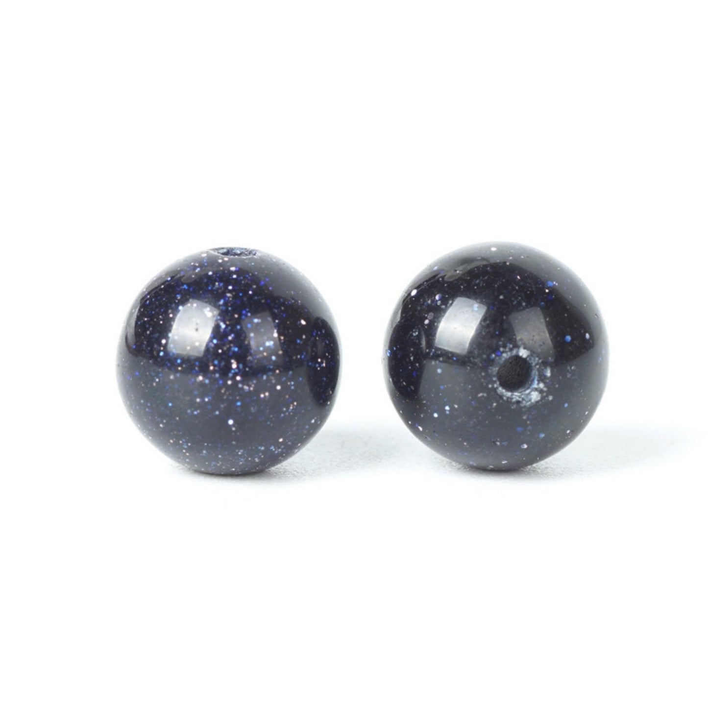 100Pcs Natural Stone 6mm Blue Sand Stone Round Loose Gemstone Energy Healing Beads Hole Size 1mm DIY Smooth Beads for Bracelet Necklace Earrings Jewelry Making