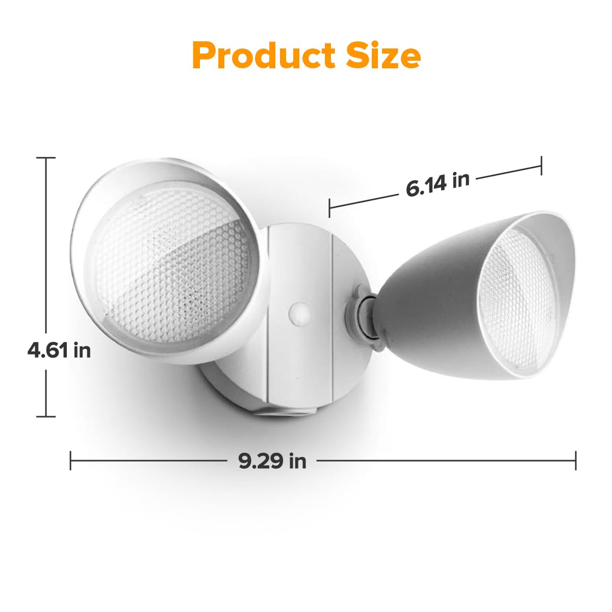 LUTEC 6222W 3500 Lumen 32 Watt 28 LED Dual-Head Floodlight Outdoor, Full Metal Design, Waterproof Exterior Security Wall Light for Patio, Garden, Yard-White