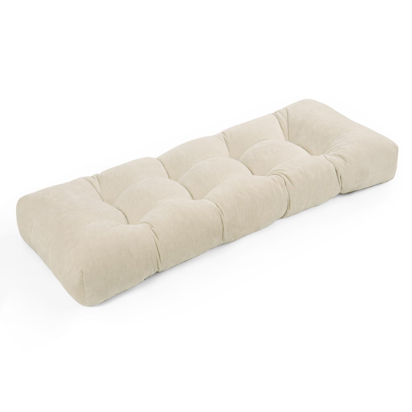 ROFIELTY Bench Cushion 45 Inch, Non-Slip Tufted Bench Cushion for Indoor Furniture for Bay Window, Entryway Bench, Piano Seat(Chenille-Beige, 45x18x4)