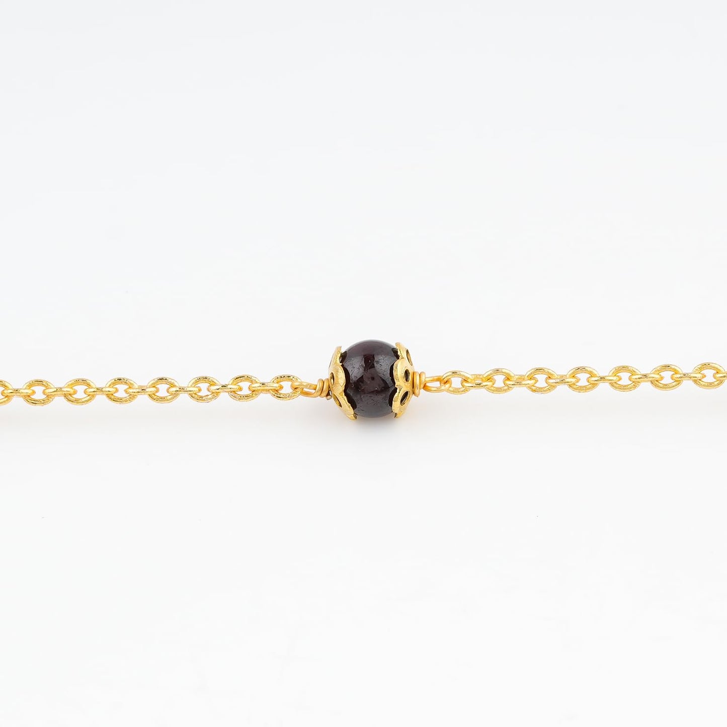 JEWEL OF ROCKS Trendsetting BLACK OBSIDIAN Anklet, Handmade Craft, Anklet Beads Bracelet, Chakra Healing Anklet, Gemstone Women Jewelry, Hypoallergenic Gold Plated Brass Anklet 9 inch+1.5"