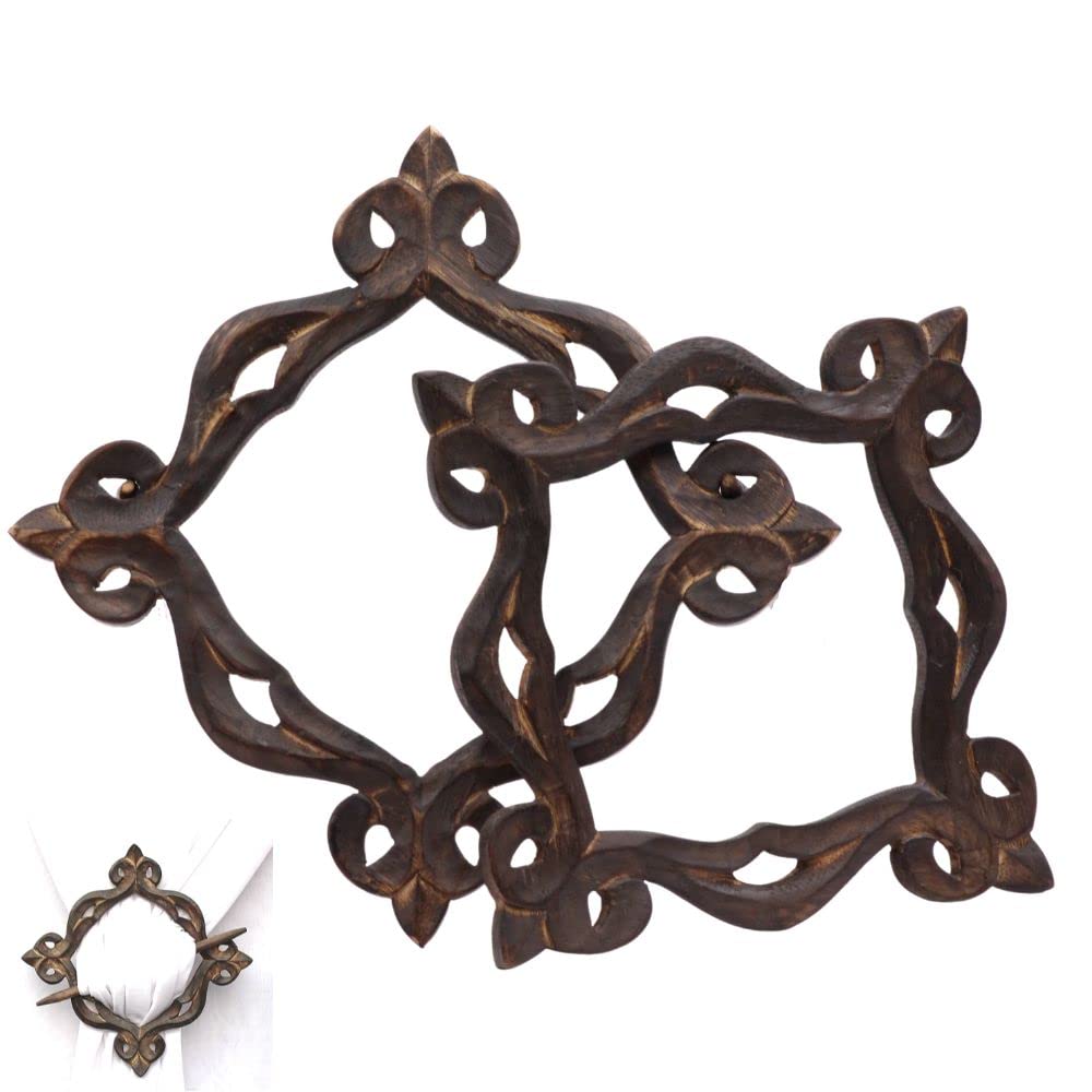 Beautiful Curtain Tiebacks, Antique Wooden Curtain Hook, Handmade Rustic Decorative Curtain Holdbacks, Modern Drapery Tiebacks, Decorative Window Curtain Tie