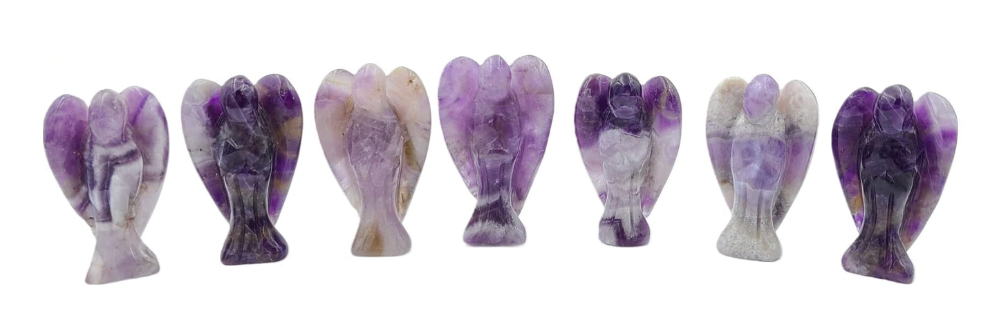 Earth Therapy Pocket Guardian Angel with Serenity Prayer Card - Amethyst Natural Crystal Healing Stone Figurine - Gift for Yourselves and Your Loved Ones - Home Decoration…