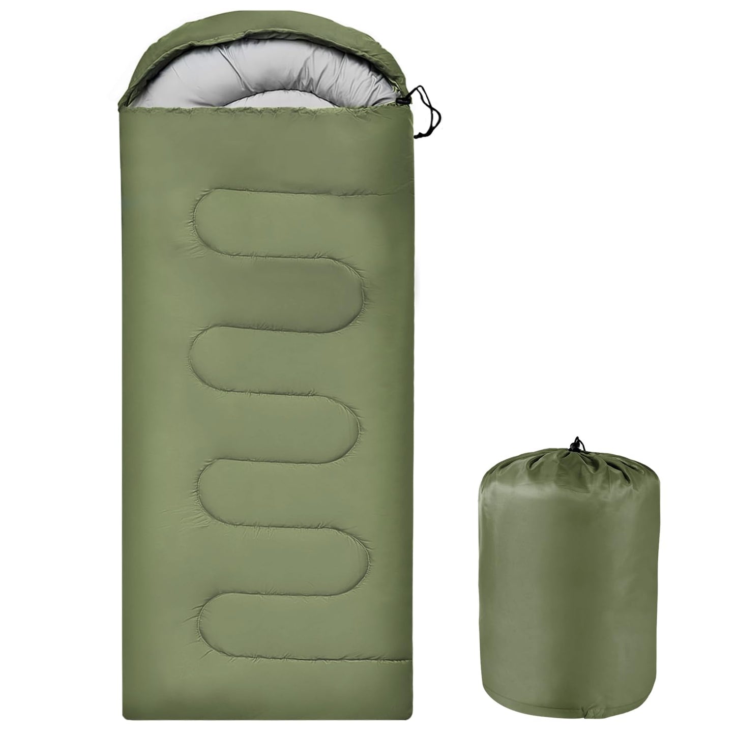 OBTANIM Sleeping Bags Portable Waterproof Camping Sleeping Bag for Adults Kids 4 Seasons Cold Weather or Warm Backpacking Hiking Travel Indoor Outdoor Use (Green)