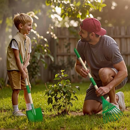 Aka Supaku Kids Gardening Tools Set,7Pcs Gardening Set for Kids with Shovel, Rake, Leaf Rake,Summer Outdoor Backyard Farm Digging Weed Toys Beach, Sand, Garden Play Set Birthday Gift for Boys Girls
