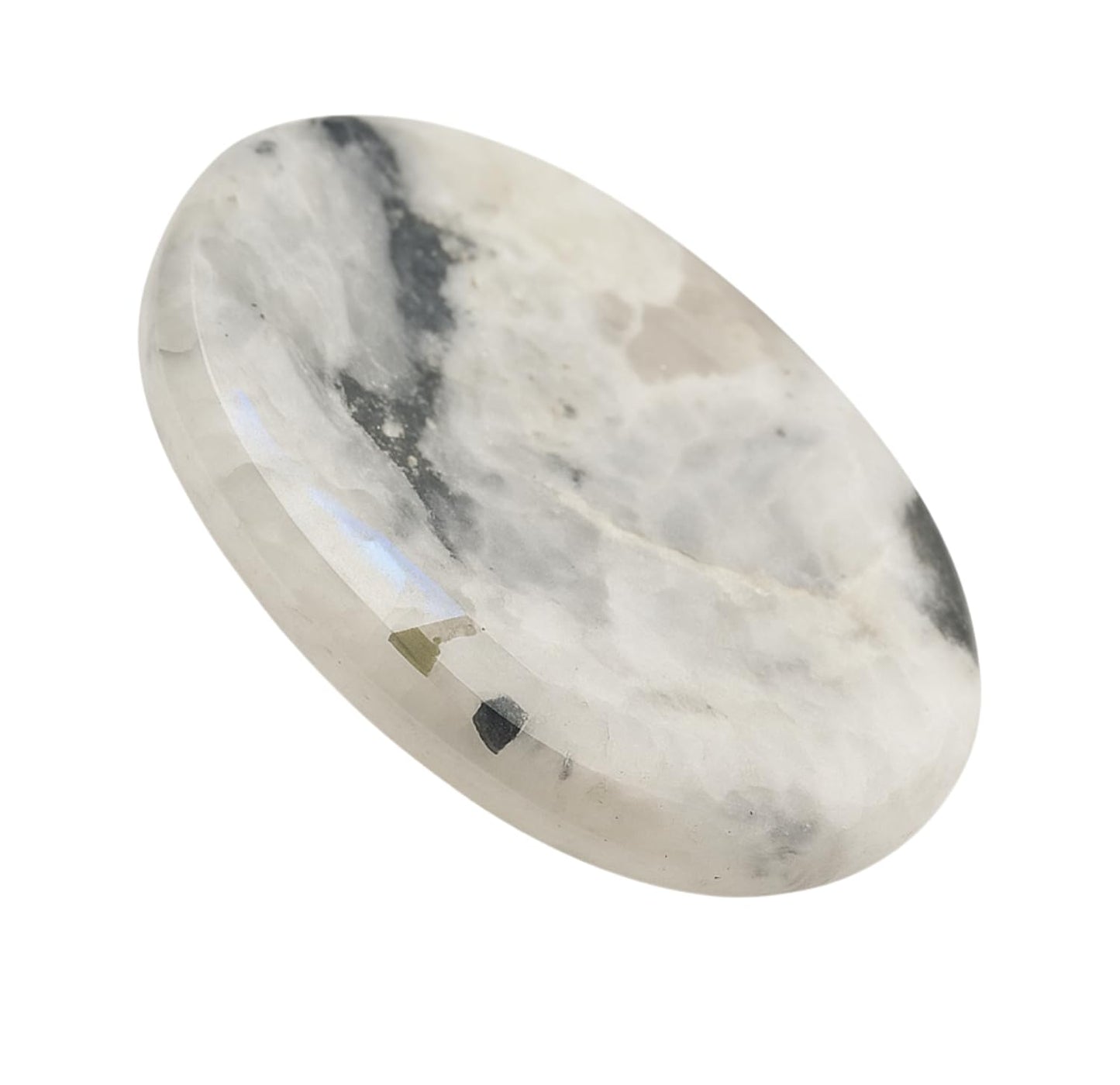 Wholesalegemshop Rainbow Moonstone Thumb Worry Stones Metaphysical Gemstone Crystal Healing Reiki Men Women Gift FENG Shui Positive Energy Love Wellness Palm Stones Wicca Powerful