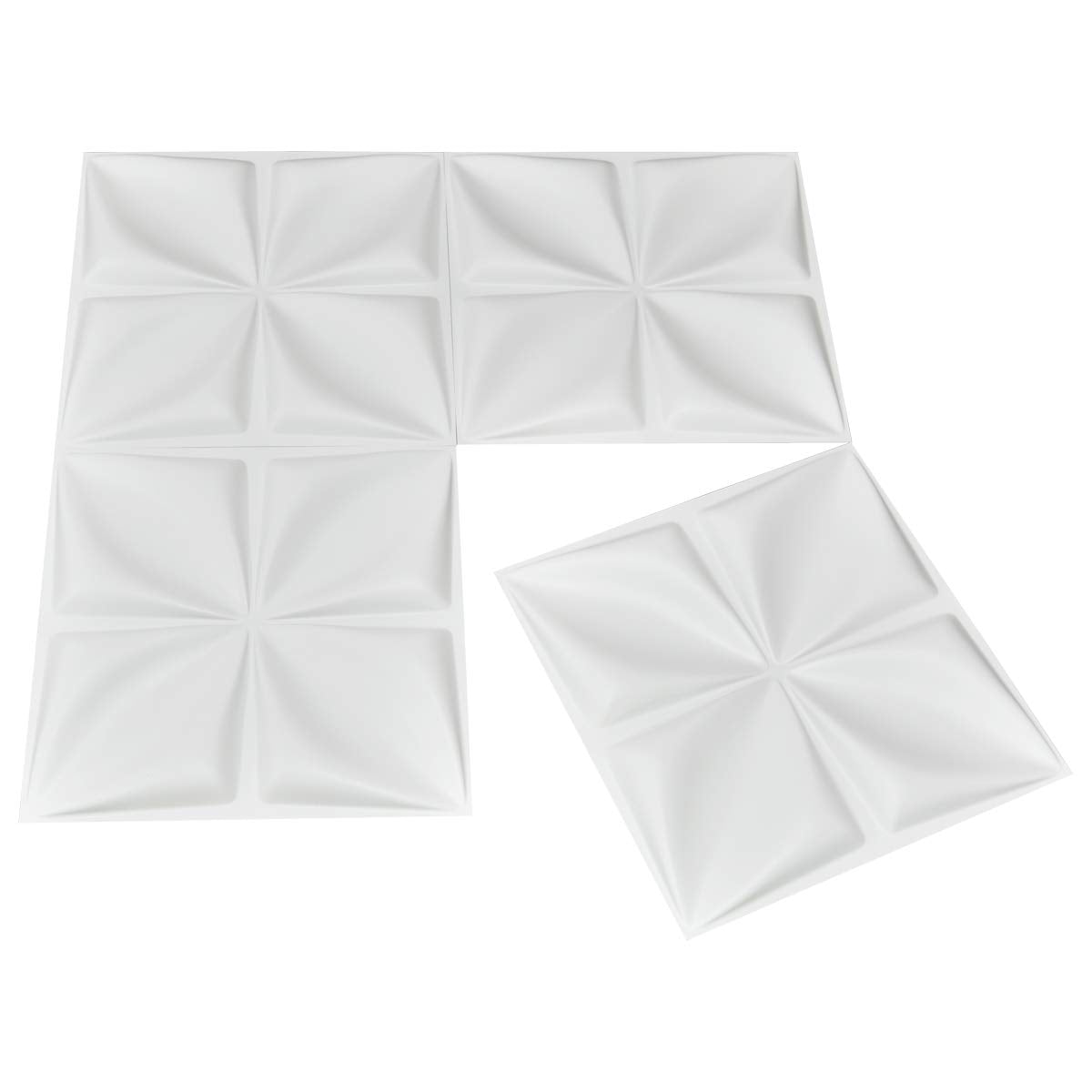 Art3d White 3D Wall Panel PVC Flower Design Cover 3 Sq Meter, for Interior Wall Decor in Living Room, Bedroom, Lobby, Office, Shopping Mall