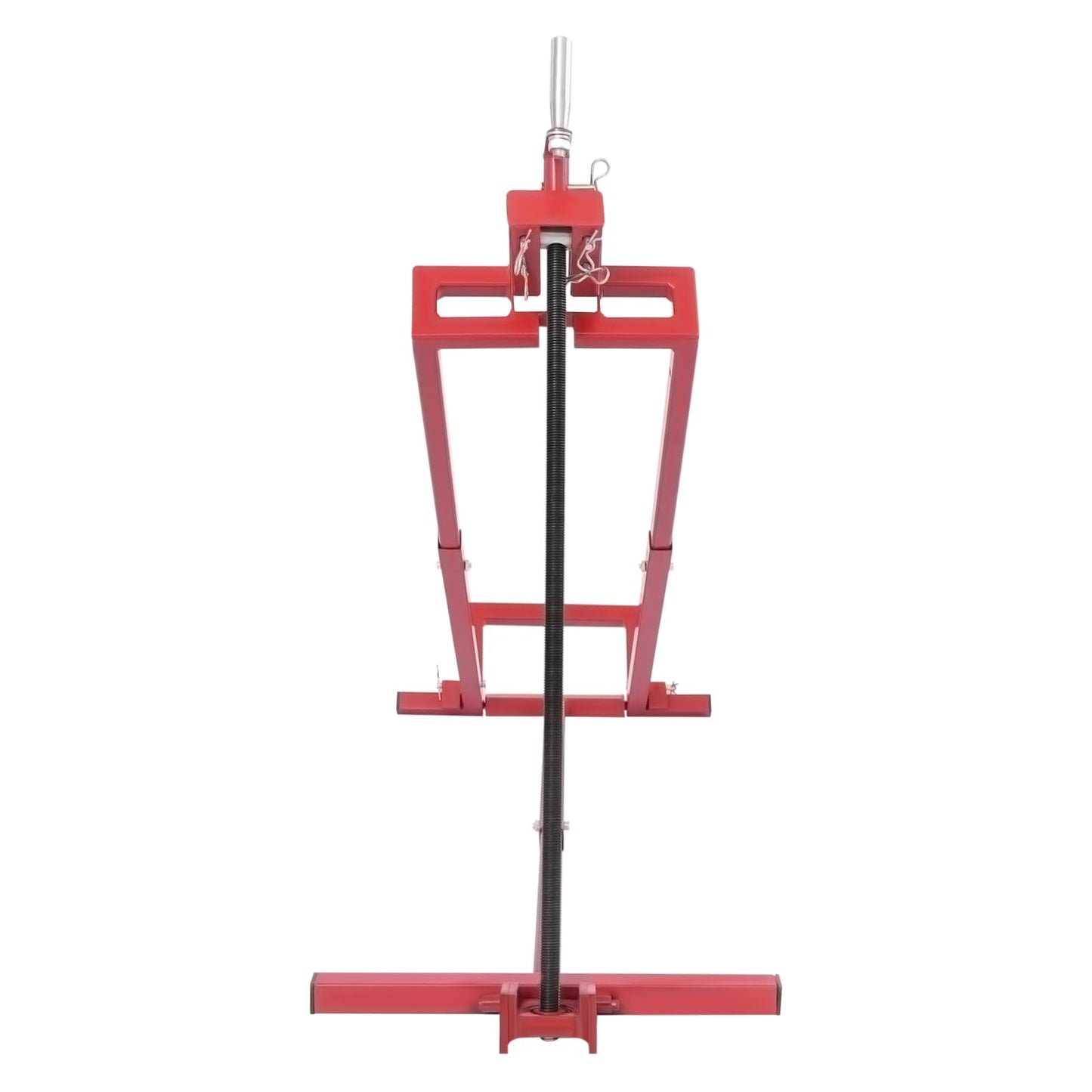 Lawn Mower Lift Jack,880 Lbs Capacity Telescopic Maintenance Jack Lawn Tractor Lift Tools Repair Bracket with Crank Handle,Foldable Ride on Lawn Tractor Lifter for Lawn Mowers and Garden Tractors,Red