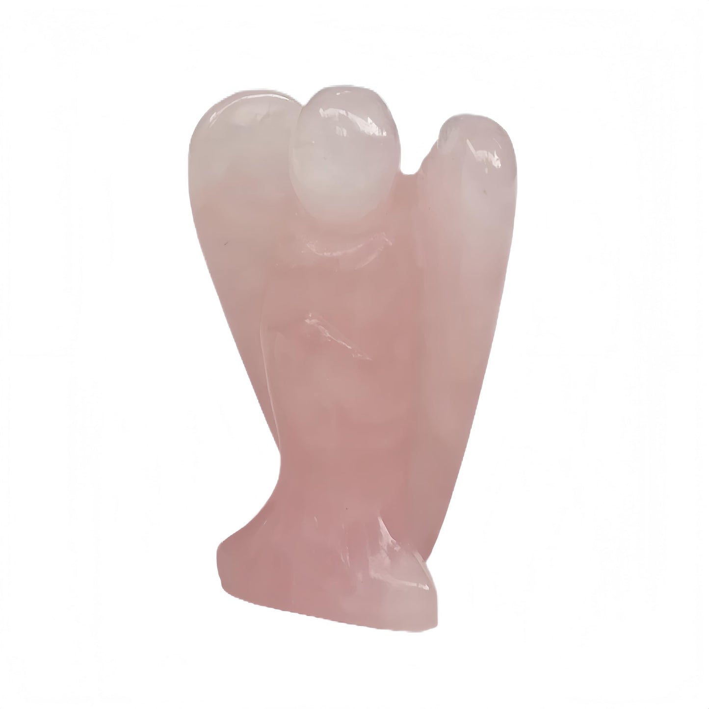 Afucats Natural Rose Quartz Healing Guardian Angel Indoor Decorative Stone,1.5 Inches Carving Pocket Palm Statue,Gift for Her Christmas Décor