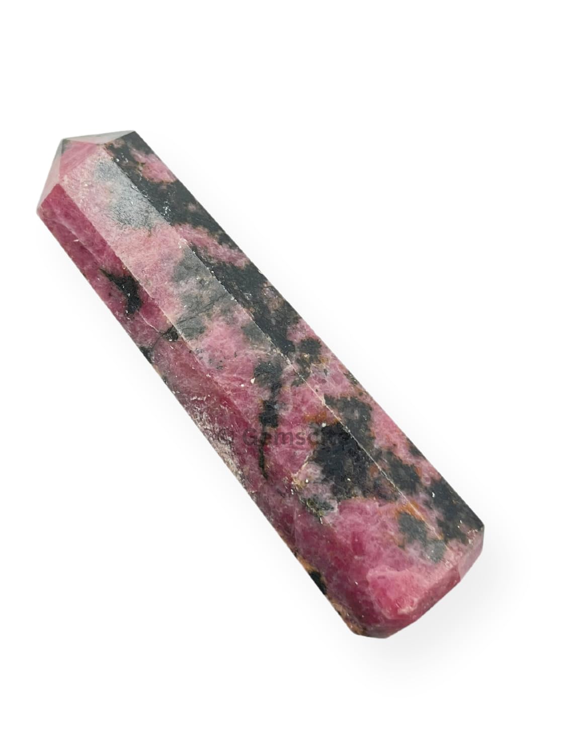 WholesaleGemShop 3 Inch (70 mm) Gemstones RHODONITE Obelisk Tower Jumbo Facet Aura Rock Crystal Natural Polished Earth Wand Spirit
