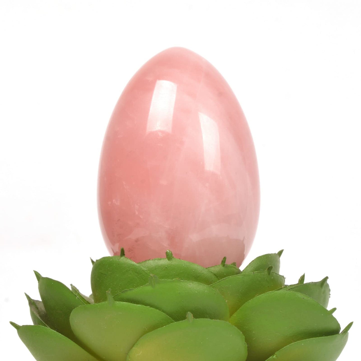 Justinstones Natural Rose Quartz Gemstone Egg Crystal Healing Chakra Meditation Home Office Decor Stone with Stone Stand