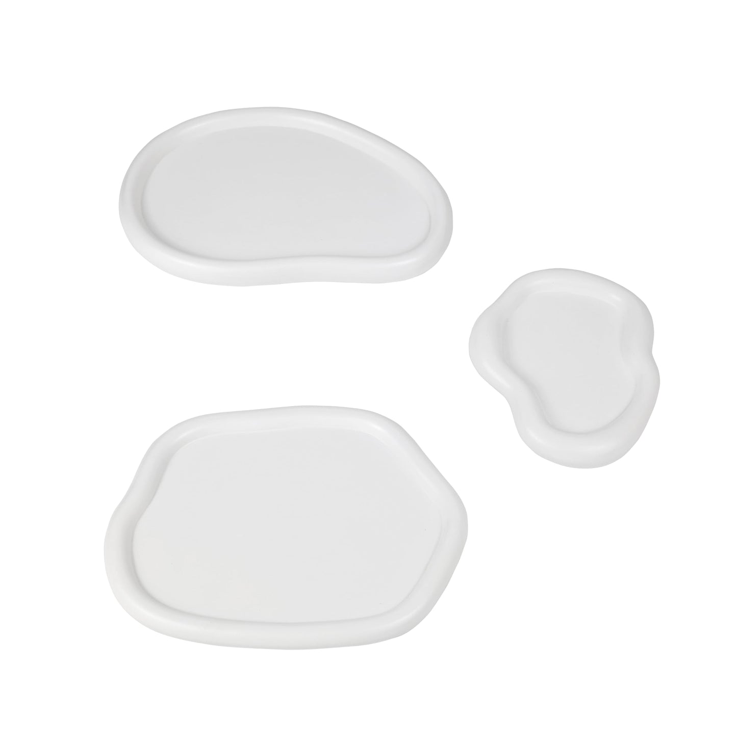 happimess TRY3000B-3SET Grace Contemporary Concrete Decorative Cloud Jewelry Trays for Storage,Decoration, Display, Coffee Table or Serving Food, White (Set of 3)