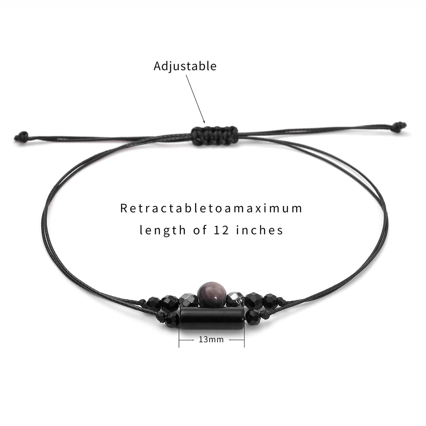 MTJAHPS Protection Bracelet, empath protection, black obsidian Crystals and Healing Stones Bracelet for Women ，Luck ，Anxiety and Stress Clam Bracelet (Triple Protection)