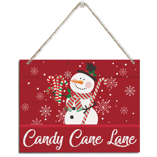 Christmas Signs, Candy Cane Lane Sign, Rustic Hanging Wood Plaque Sign, Christmas Holiday Decor, Front Door Decor, Candy Decoration, Xmas Home or Business Decoration, Rustic Wall Hanging Decorative