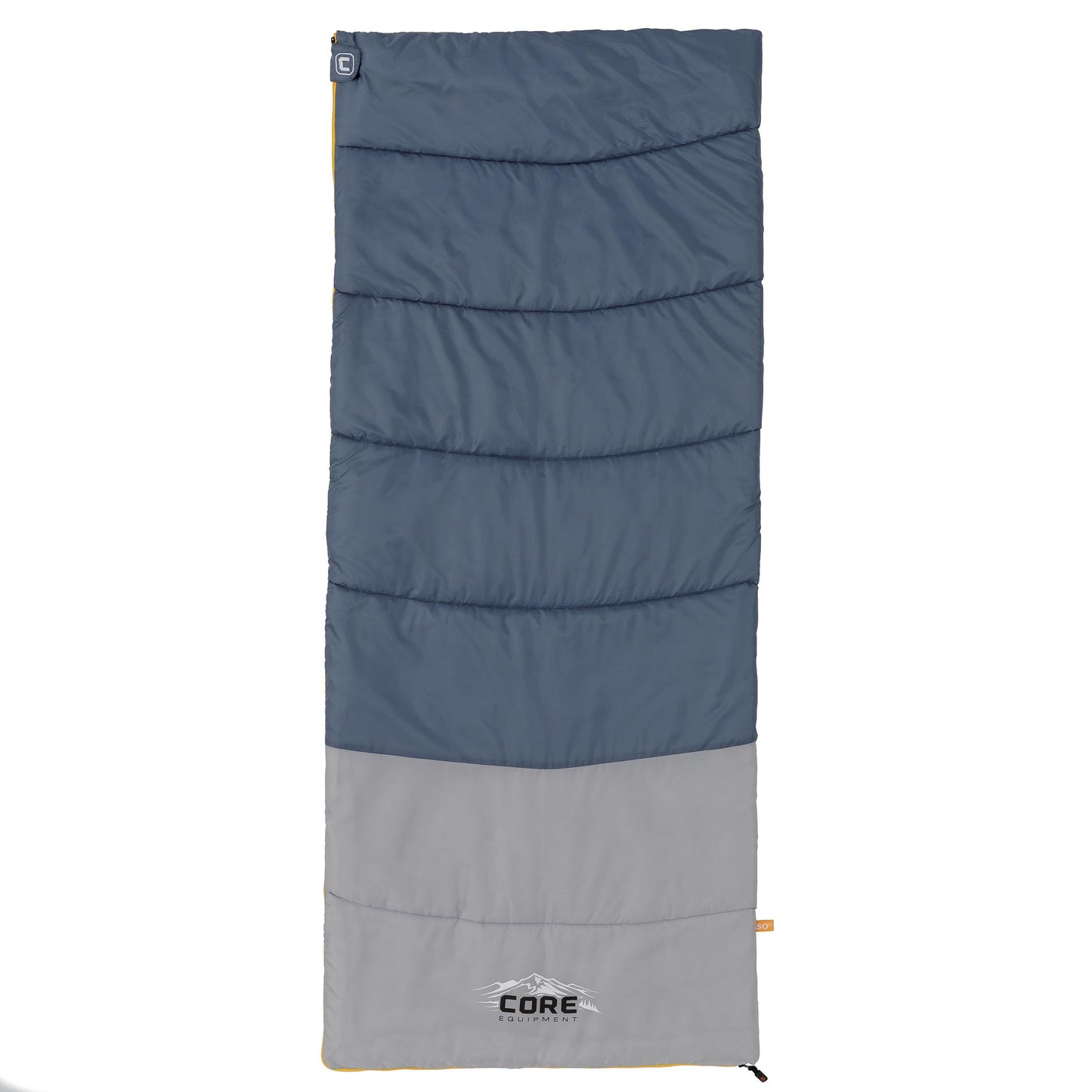 CORE 50 Degree Adult Sleeping Bag | Lightweight & Compact | Perfect for Indoor or Outdoor Use, Camping, Hiking, & Sleepovers | Ideal for Warm 3 Season Weather