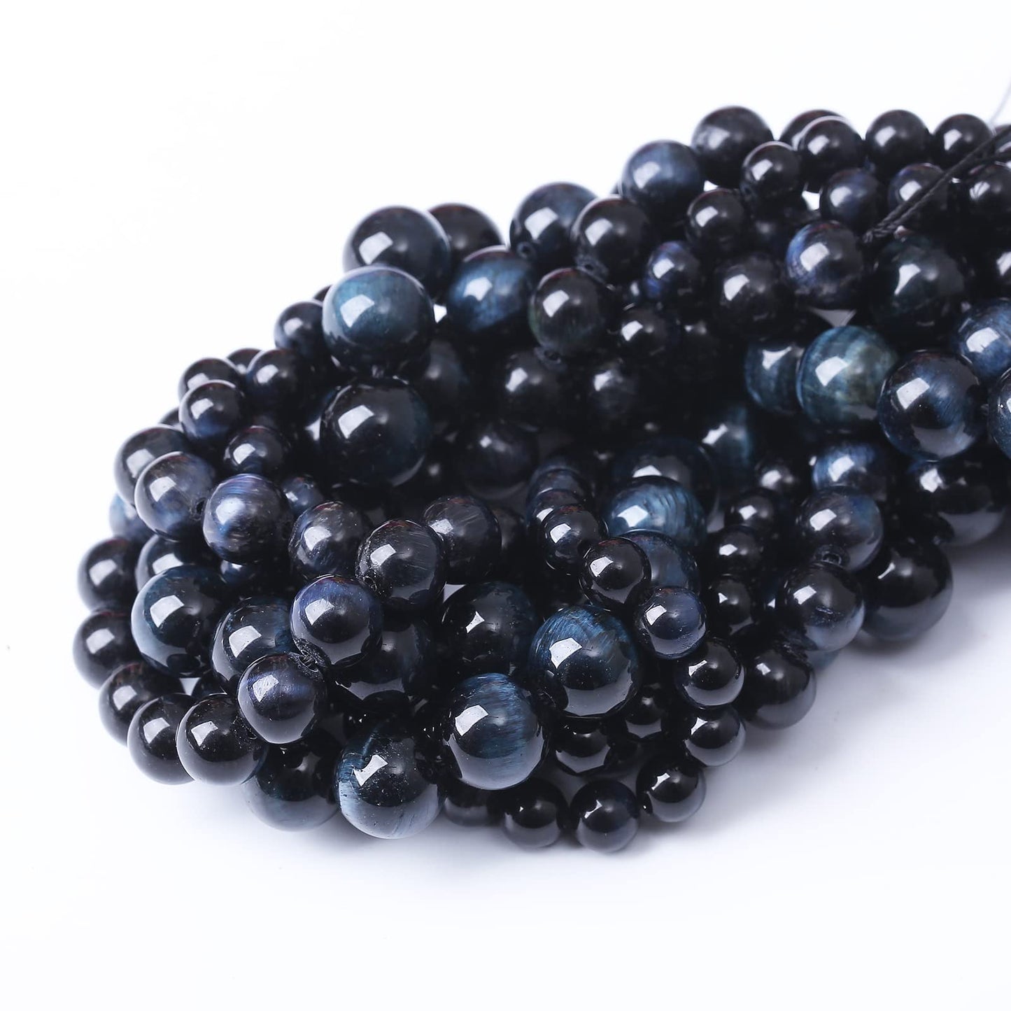 45PCS 8MM AAA Blue Black Tiger Eye Stone Beads Natural Gemstone Bead Crystal Healing Energy Jewelry Making DIY 15 inches