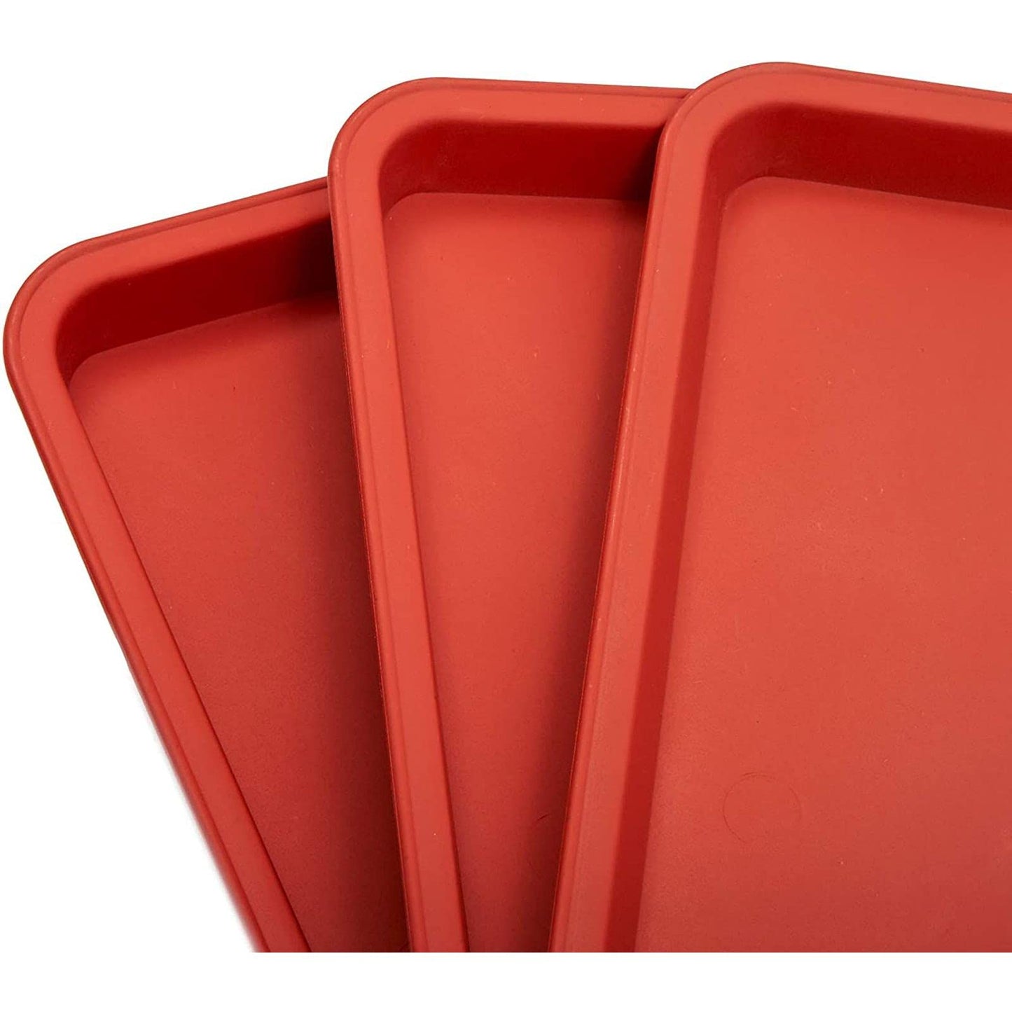 Juvale Rectangular Plastic Plant Tray - Plant Water Tray for Indoors & Outdoors - Built-in Drainage & Drip Catcher - Saucer for Seedlings & Small Pots - 8-Pack, Terracotta Red, 6.5 x 12 in