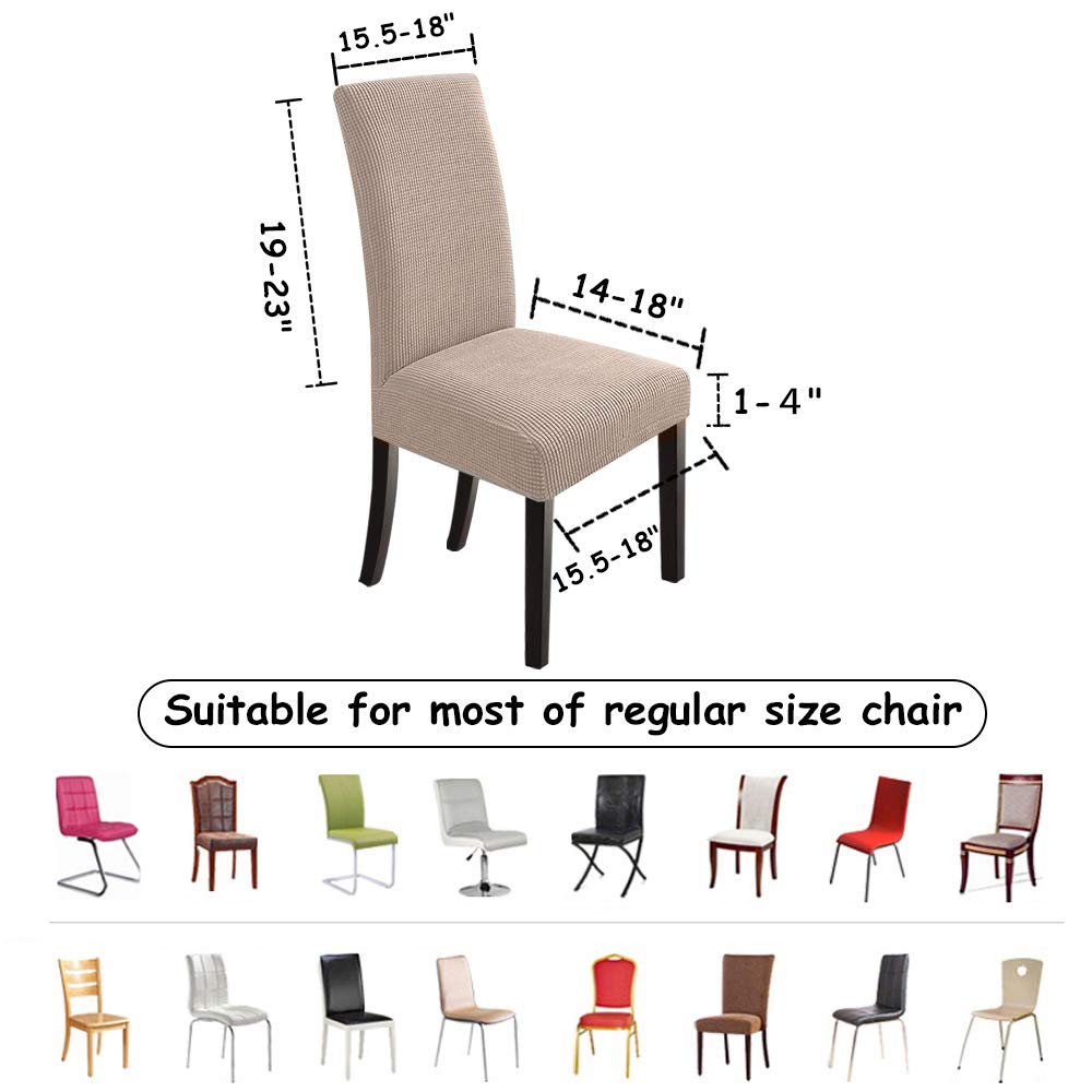 Dining Chair Covers Stretch Chair Cover Parsons Chair Slipcover Chair Covers for Dining Room Set of 2, Khaki