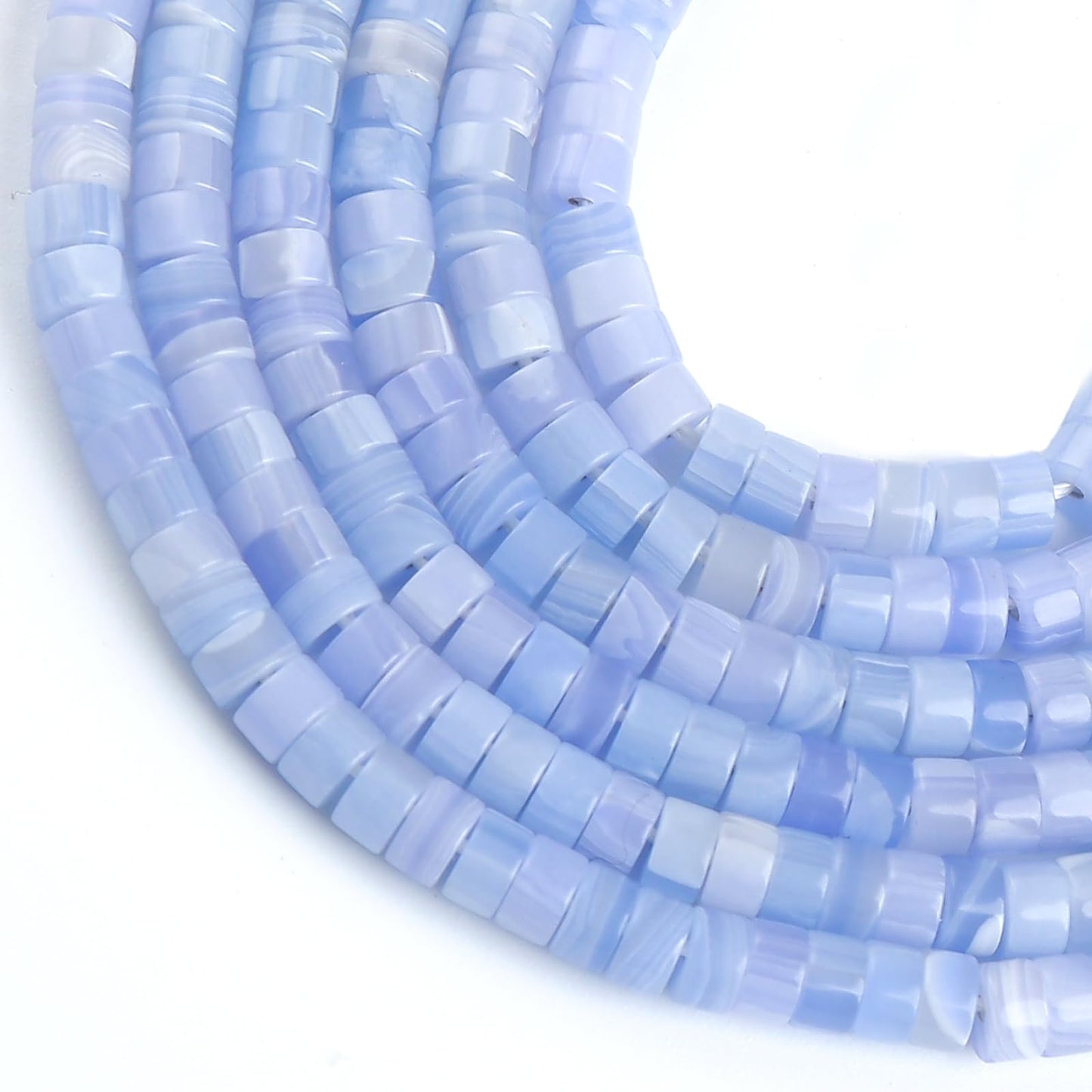 150pcs 2x4mm Natural Purple Agate Tube Shape Beads Loose Flat Round Cylinder Flat Spacer Stone Beads for Bracelet Earrings Jewelry Making